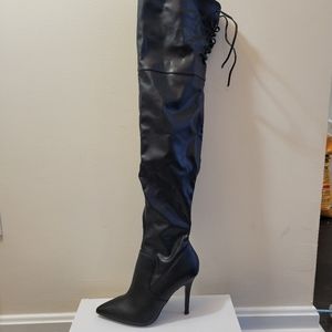 Knee high black boots- Aldo